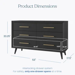 Cranbrook Double Dresser, Ebony