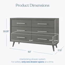Cranbrook Double Dresser, Lunar Gray