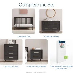 Cranbrook 4-in-1 Convertible Crib, Ebony