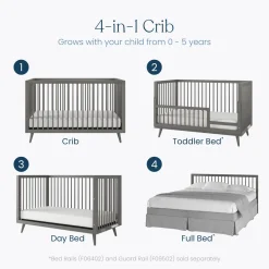 Cranbrook 4-in-1 Convertible Crib, Lunar Gray