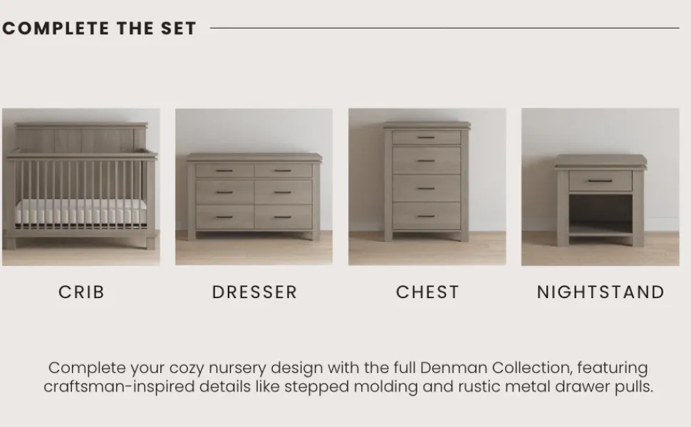 Denman 4 Drawer Chest, Crescent Gray