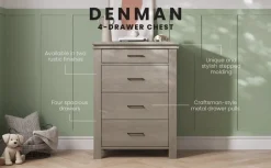 Denman 4 Drawer Chest, Crescent Gray