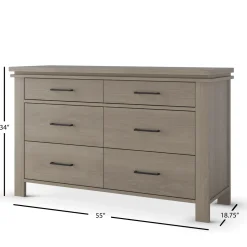 Denman Double Dresser, Crescent Gray