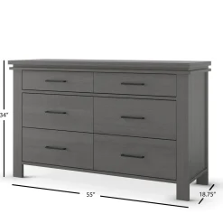 Denman Double Dresser, Midnight Gray