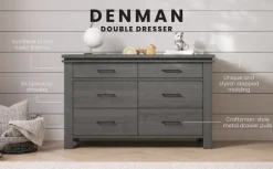 Denman Double Dresser, Midnight Gray