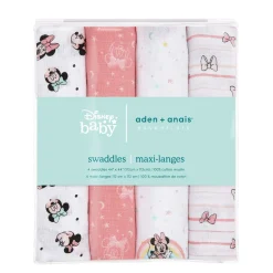 Disney™ essentials cotton muslin swaddle blanket 4 pack