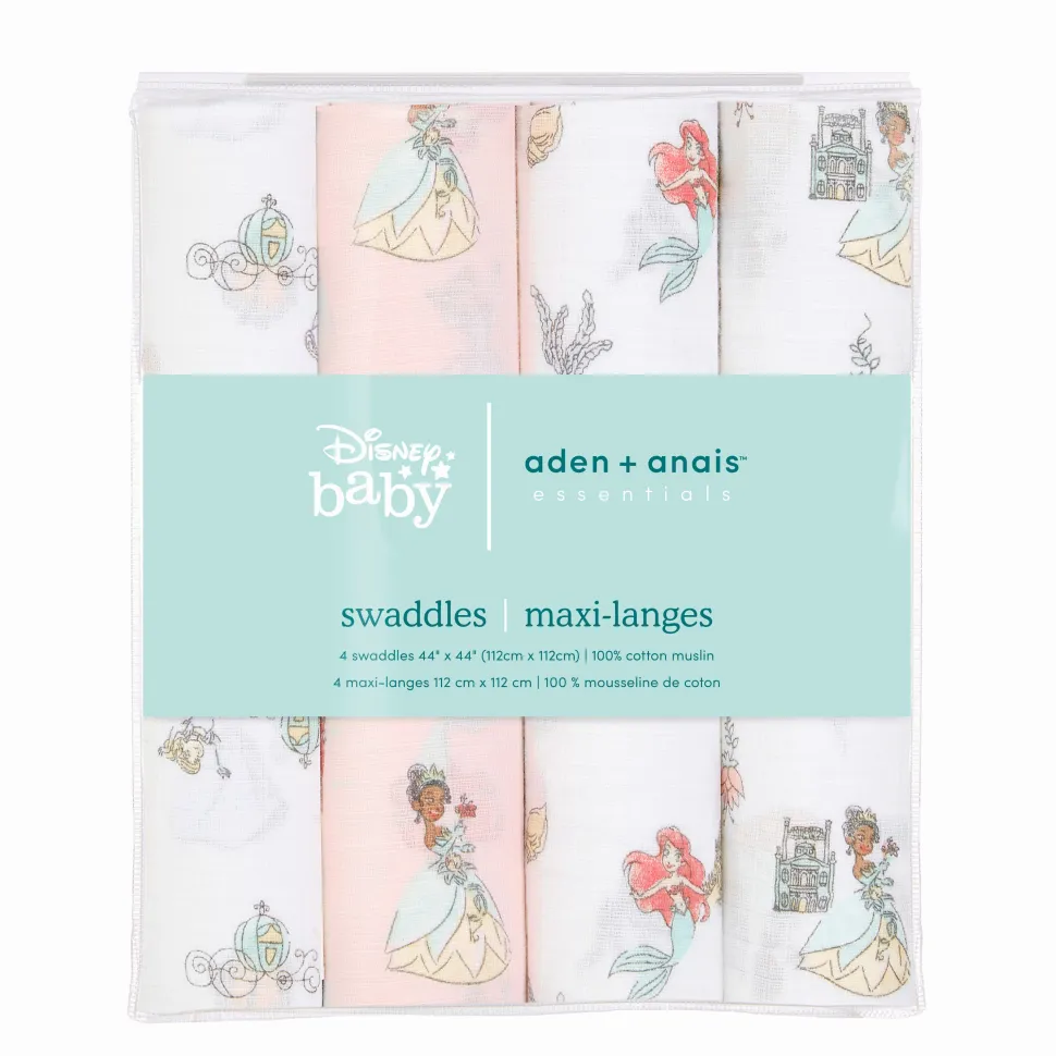 Disney™ essentials cotton muslin swaddle blanket 4 pack