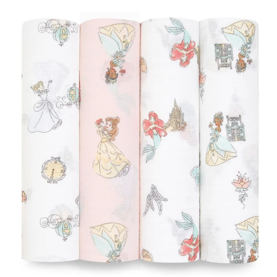 Disney™ essentials cotton muslin swaddle blanket 4 pack