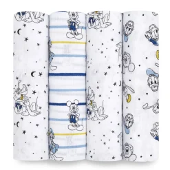 Disney™ essentials cotton muslin swaddle blanket 4 pack