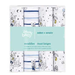 Disney™ essentials cotton muslin swaddle blanket 4 pack