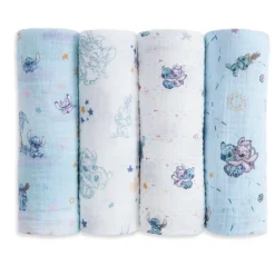 Disney™ Lilo and Stitch essentials cotton muslin swaddle blanket 4 pack