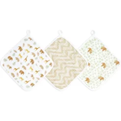 essential cotton muslin washcloths 3 pack