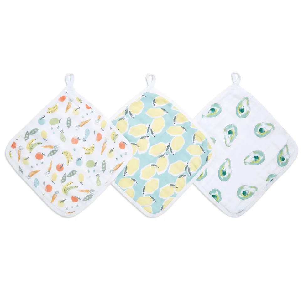 essential cotton muslin washcloths 3 pack