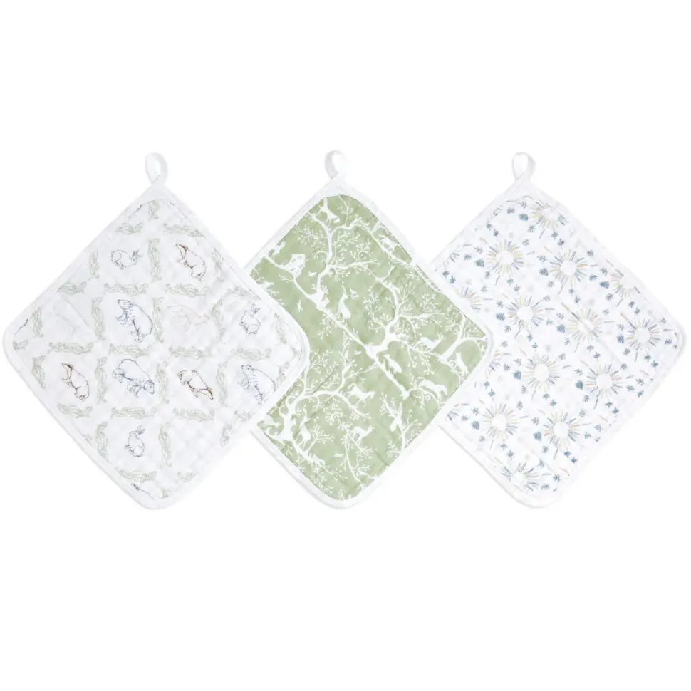 essential cotton muslin washcloths 3 pack