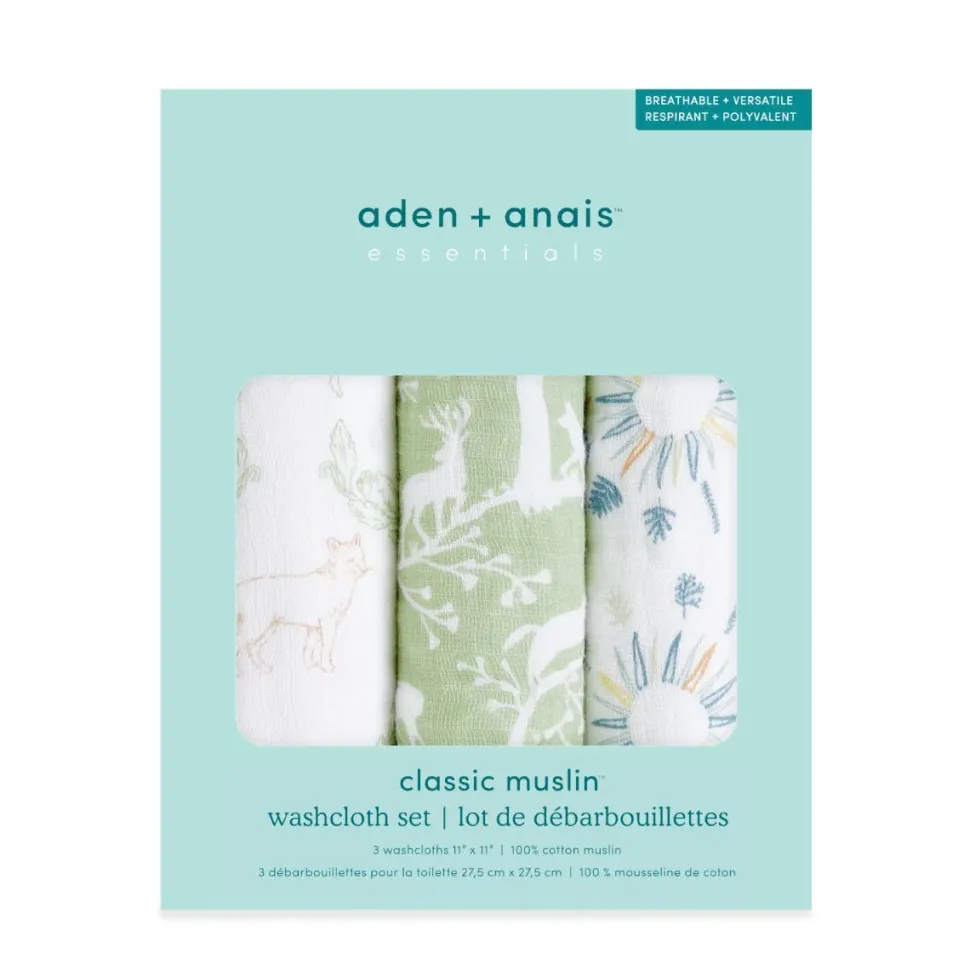 essential cotton muslin washcloths 3 pack