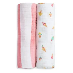 essentials cotton muslin swaddle blanket 2 pack