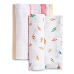 essentials cotton muslin swaddle blanket 2 pack