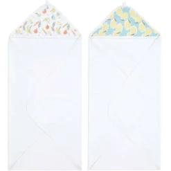 essentials cotton muslin hooded towels 2 pack