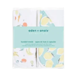 essentials cotton muslin hooded towels 2 pack