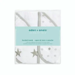 essentials cotton muslin hooded towels 2 pack