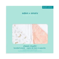 essentials cotton muslin hooded towels 2 pack