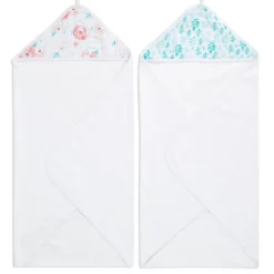 essentials cotton muslin hooded towels 2 pack