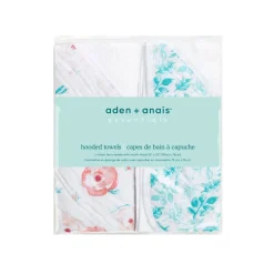 essentials cotton muslin hooded towels 2 pack