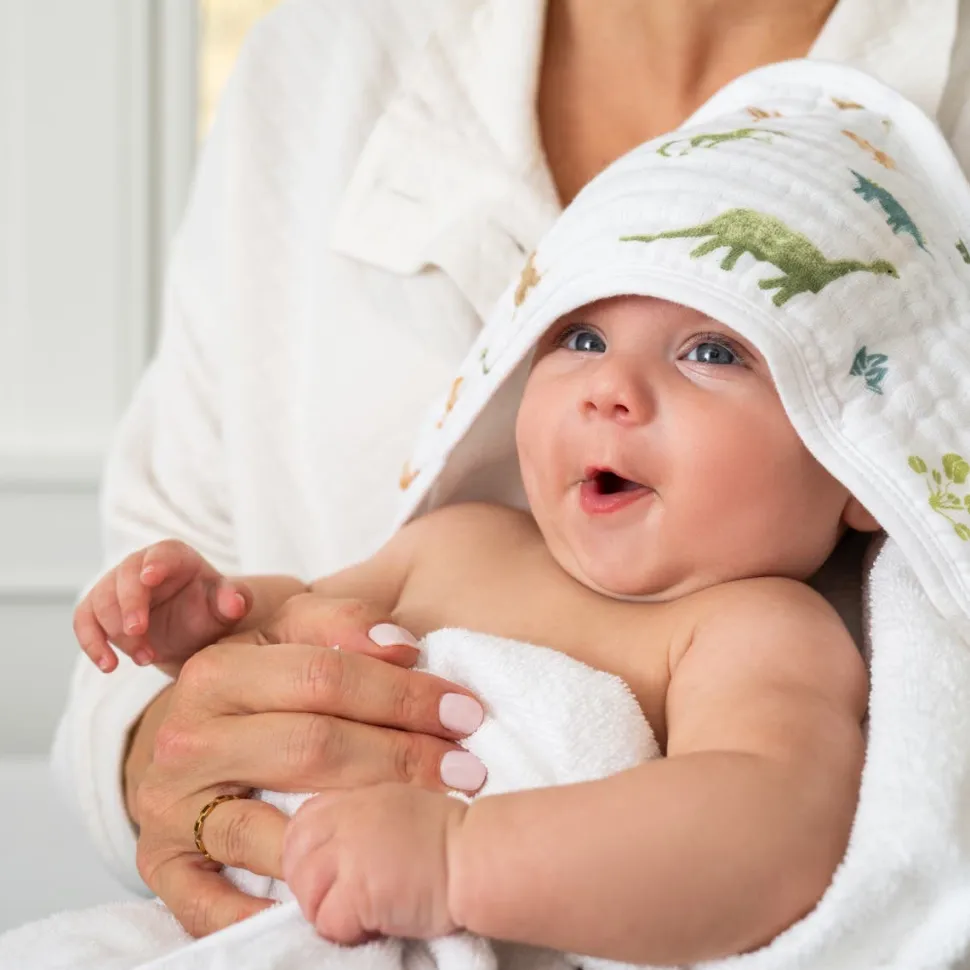 essentials cotton muslin hooded towels 2 pack
