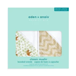 essentials cotton muslin hooded towels 2 pack