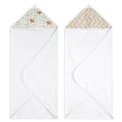 essentials cotton muslin hooded towels 2 pack
