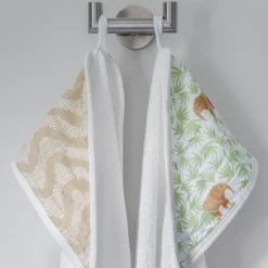 essentials cotton muslin hooded towels 2 pack