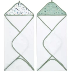 essentials cotton muslin hooded towels 2 pack