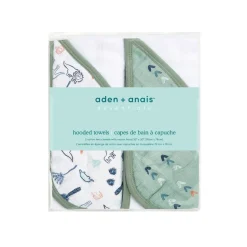 essentials cotton muslin hooded towels 2 pack