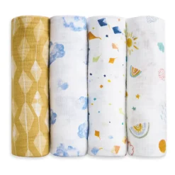 essentials cotton muslin swaddle blanket 4 pack
