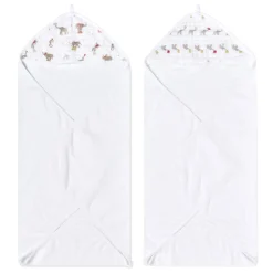 essentials cotton muslin hooded towels 2 pack