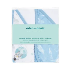 essentials cotton muslin hooded towels 2 pack