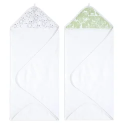 essentials cotton muslin hooded towels 2 pack
