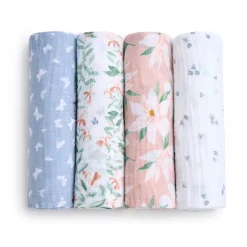 essentials cotton muslin swaddle blanket 4 pack
