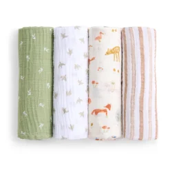 essentials cotton muslin swaddle blanket 4 pack