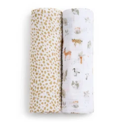 essentials cotton muslin swaddle blanket 2 pack