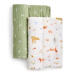 essentials cotton muslin swaddle blanket 2 pack