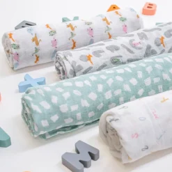 essentials cotton muslin swaddle blanket 4 pack