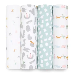 essentials cotton muslin swaddle blanket 4 pack