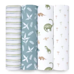 essentials cotton muslin swaddle blanket 4 pack