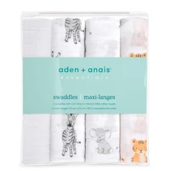 essentials cotton muslin swaddle blanket 4 pack