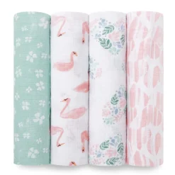 essentials cotton muslin swaddle blanket 4 pack