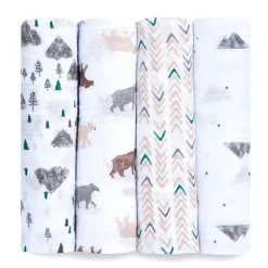 essentials cotton muslin swaddle blanket 4 pack