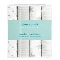 essentials cotton muslin swaddle blanket 4 pack