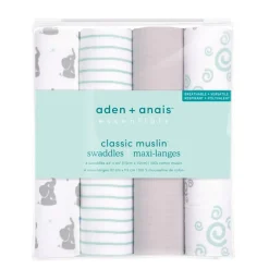 essentials cotton muslin swaddle blanket 4 pack