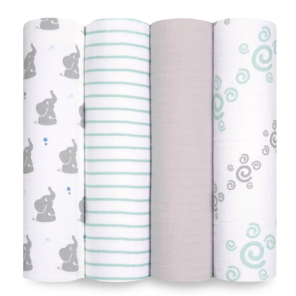essentials cotton muslin swaddle blanket 4 pack